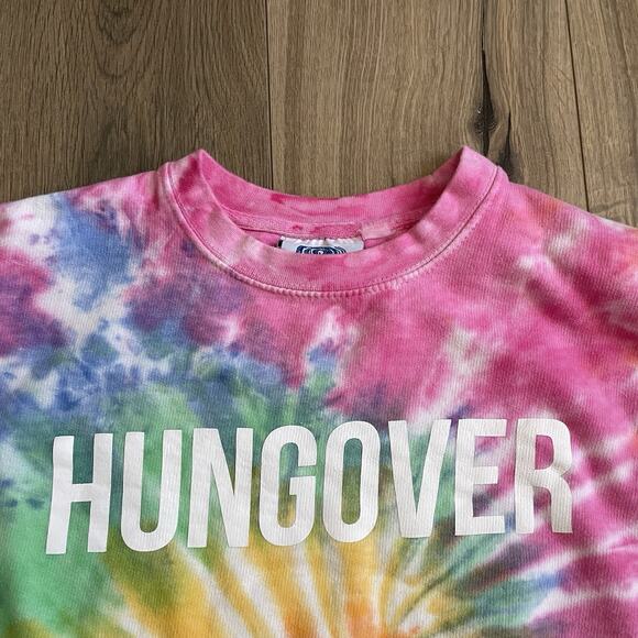 Hungover Barstool Sports Pink Tie Dye Logo Pullover Crew Neck Sweatshirt Medium - Picture 2 of 9